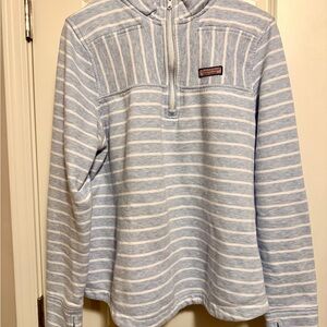 Vineyard Vines Light Blue and White Striped Hoodie